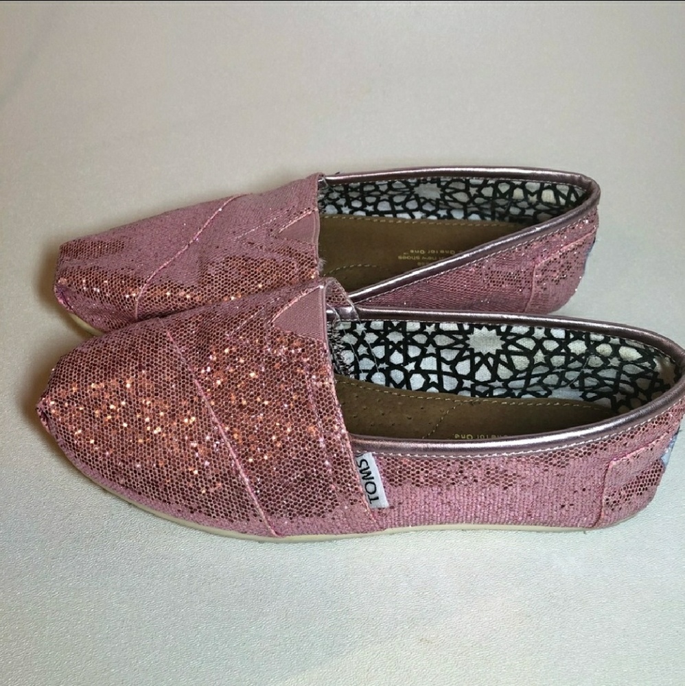 Sold Pink glitter Toms